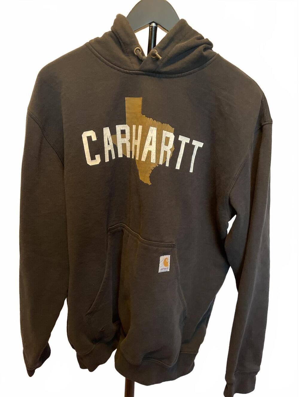 Carhartt Black Texas Pullover Hoodie Sweatshirt L Streetwear Workwear Western